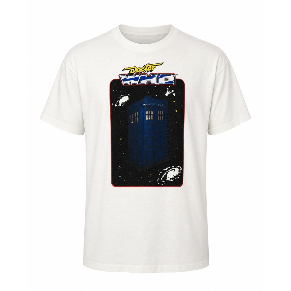 Vintage Doctor Who TARDIS T-Shirt Screen Stars Best White‎ XL Made in USA Sci-Fi